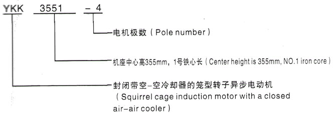 YKK系列(H355-1000)高压YJTG-132M-8A/3KW三相异步电机西安泰富西玛电机型号说明